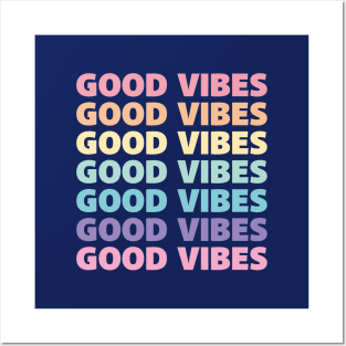 Good vibes rainbow Posters and Art